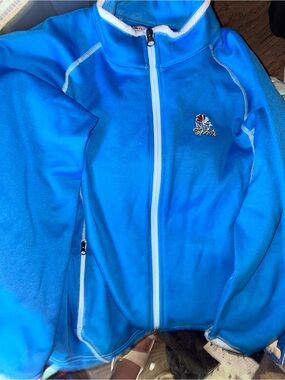Peter Miller warmth element Blue Fullzip Fleece Jacket Multicolor NBC Logo LARGE